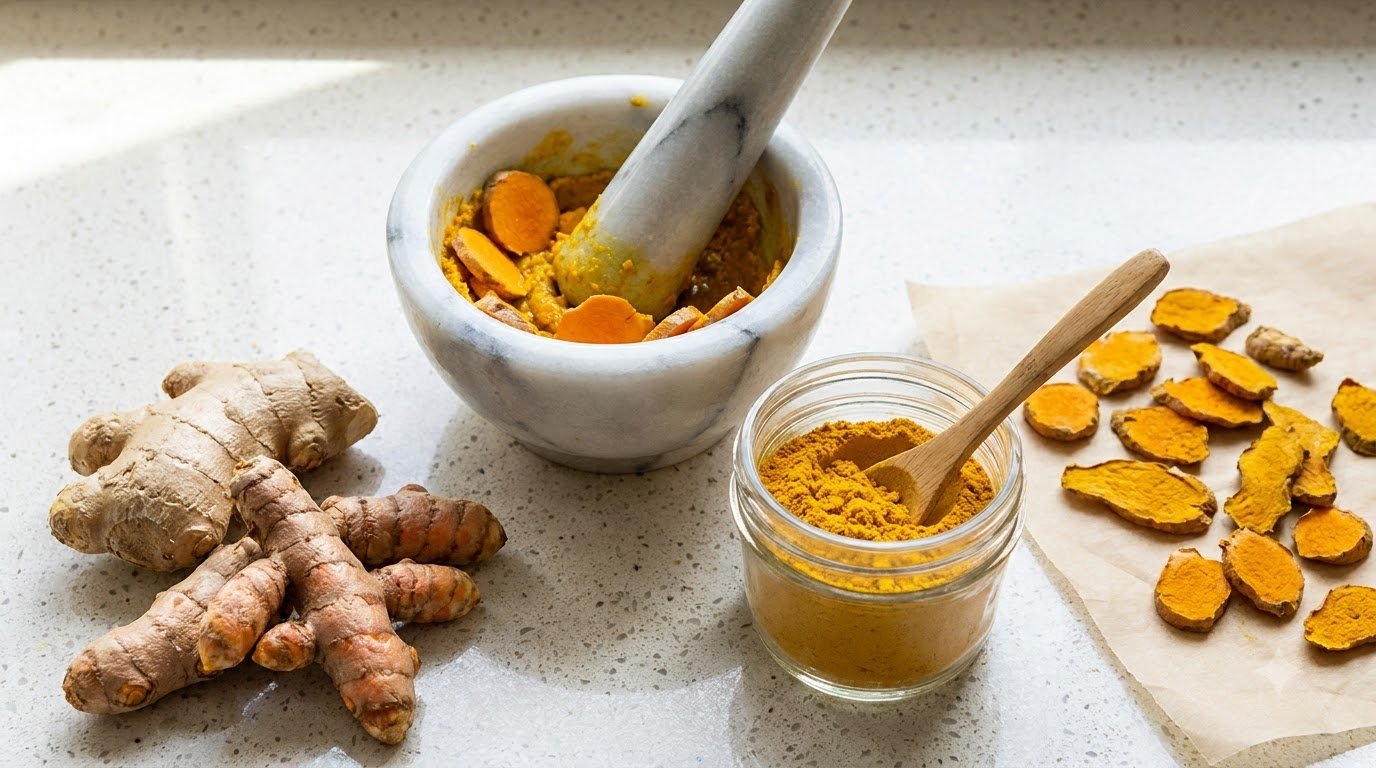 Pure bulk organic turmeric powder sample tested for curcumin content before export
