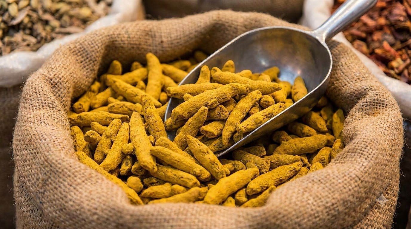 Organic certification stamps with turmeric